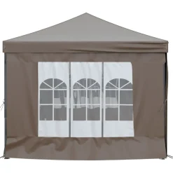 Składany namiot imprezowy ze ściankami, kolor taupe, 3x6 m