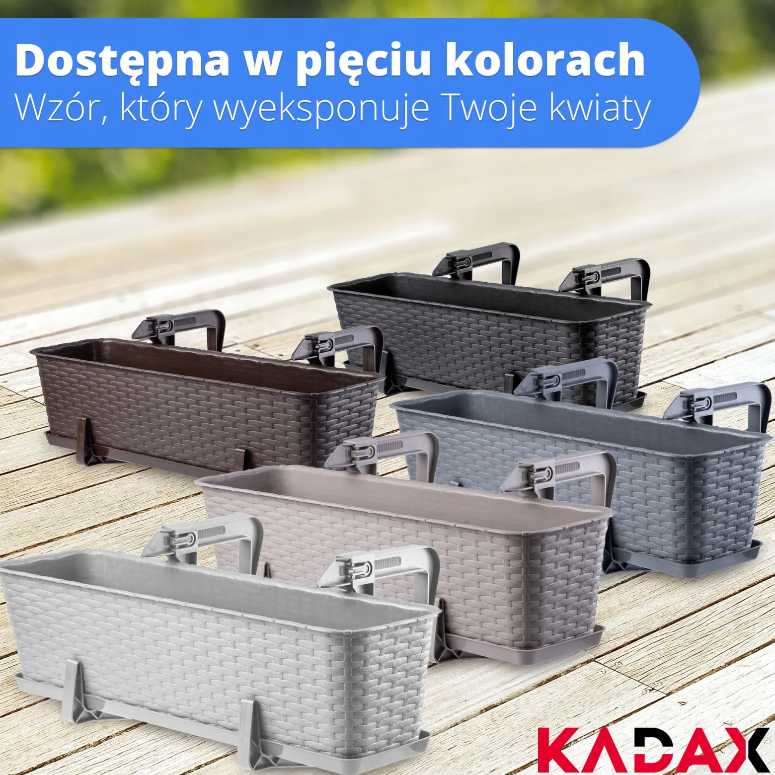 Skrzynka Doniczka Balkonowa Uchwyty Zestaw 40+60cm