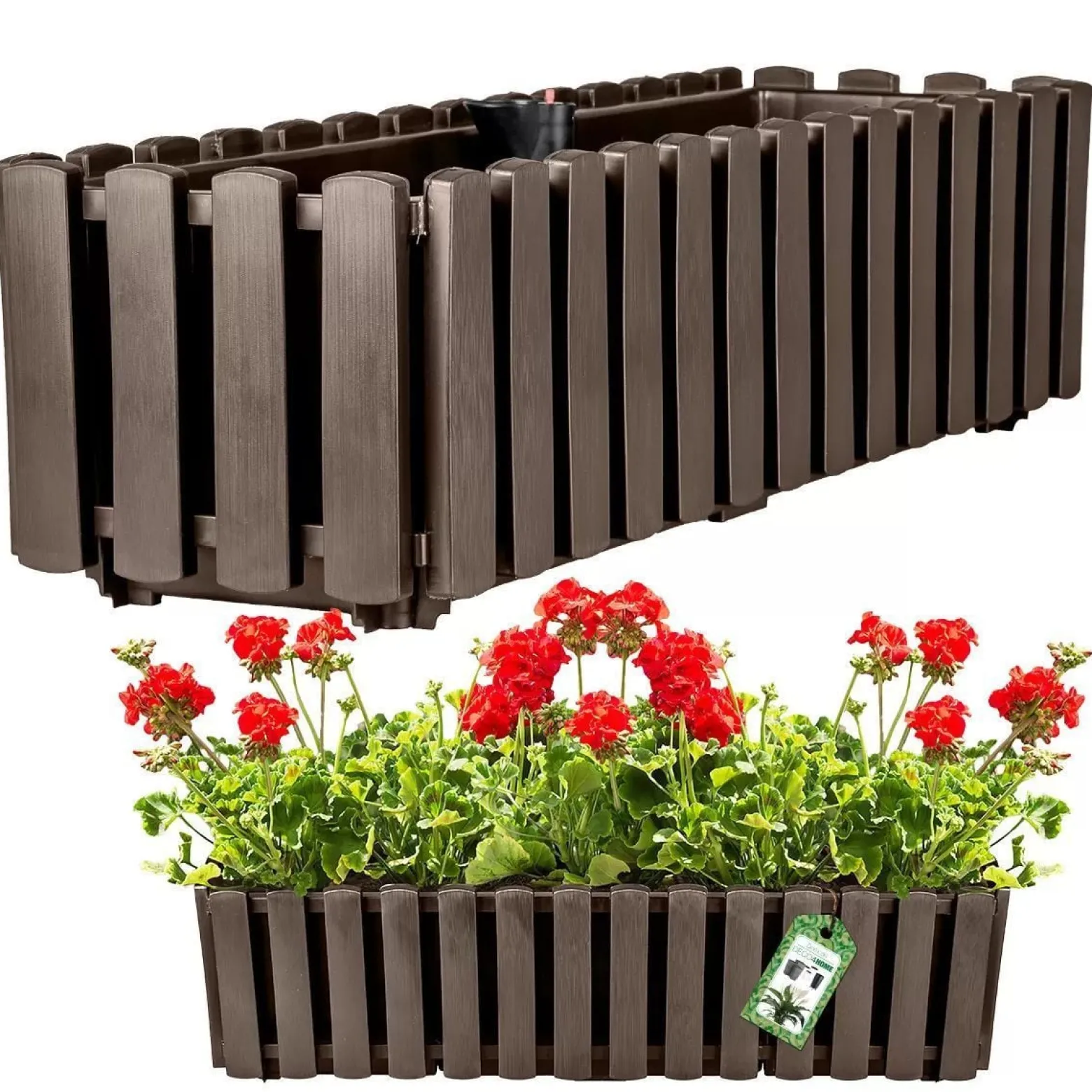 Skrzynka ogrodowa Prosperplast Boarde Fencycase brąz