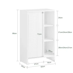 SoBuy Komoda na bieliznę z 1 drzwiami Biały 30x50x86cm Klasyczny BZR156-W