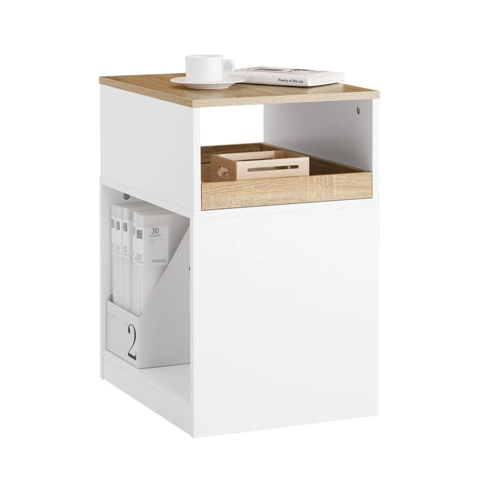 SoBuy Kontener biurowy z jedną szufladą 40x50x65cm Nowoczesny ASK08-NW