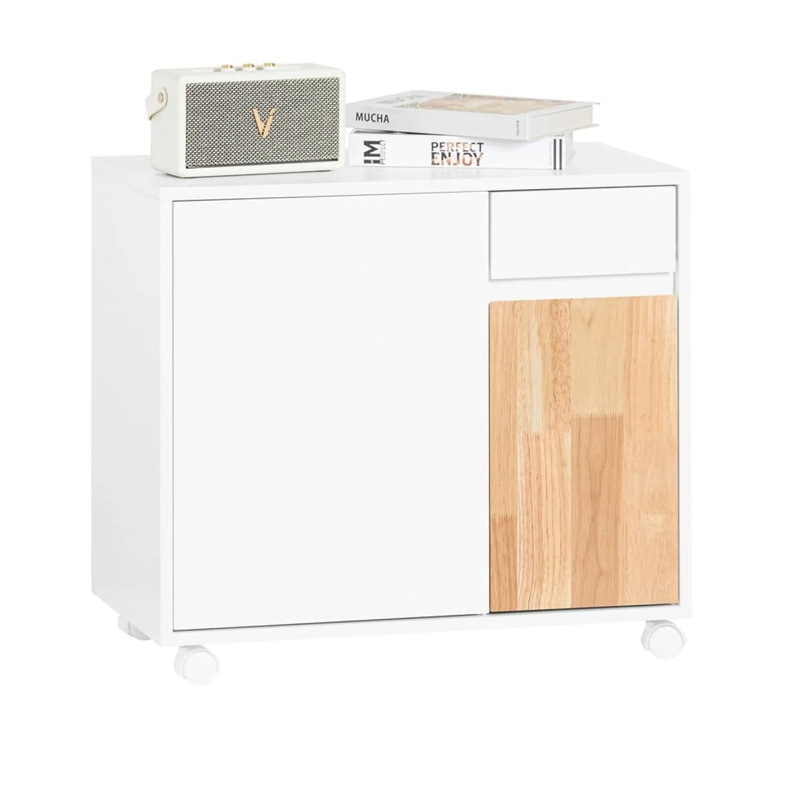 SoBuy Kontener biurowy z 1 szufladą 65x35x58cm Nowoczesny ASK04-NW
