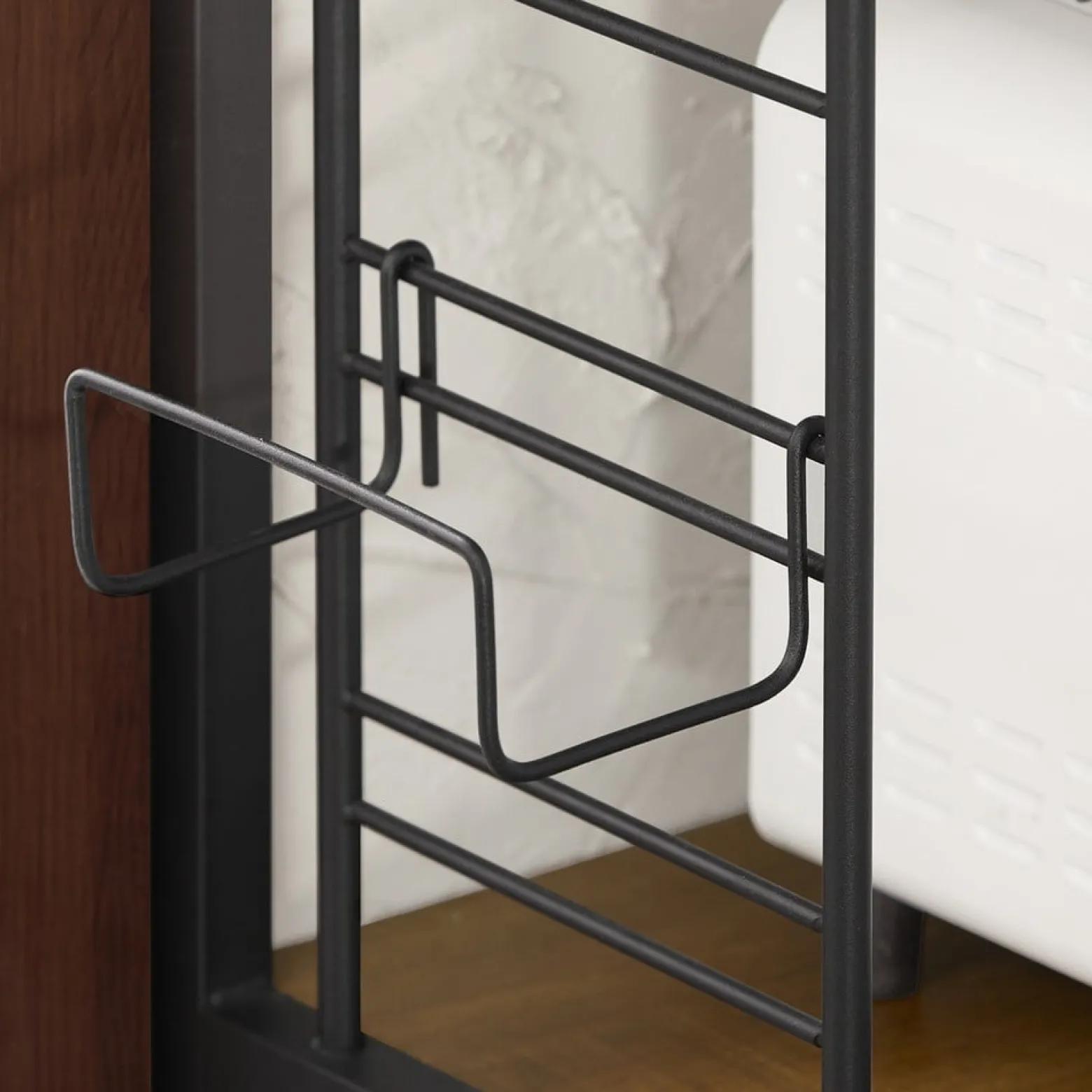 SoBuy Półka na mikrofalówkę z 3 półkami Ciemnobrązowy KCR08-PF