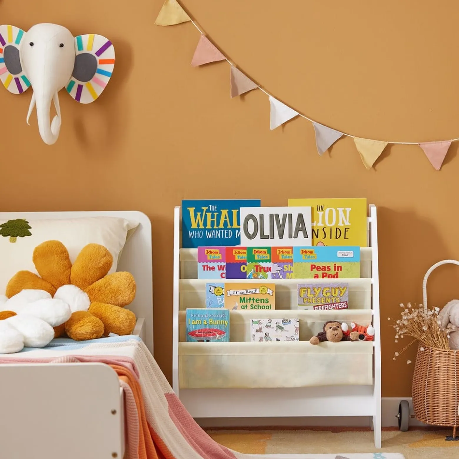 SoBuy Regał dziecięcy z 4 półkami Biały 62x30x71cm Funkcjonalny FRG225-W