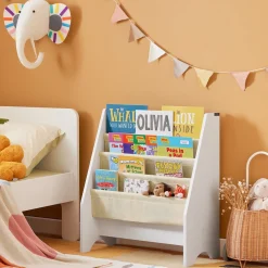 SoBuy Regał dziecięcy z 4 półkami Biały 62x30x71cm Funkcjonalny FRG225-W