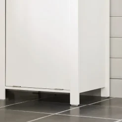 SoBuy Słupek łazienkowy z 1 drzwiami Biały 45x35x170cm Nowoczesny BZR102-W