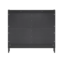 SoBuy Szafka na buty z 4 drzwiami Czarny 100x19x90.5cm FSR177-L-SCH