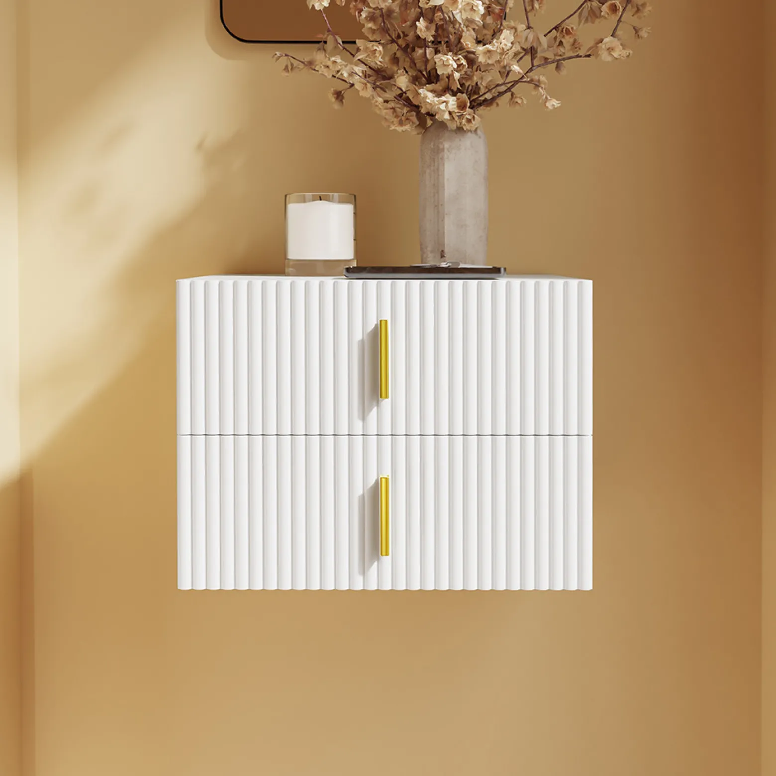 SoBuy Szafka nocna z 2 szufladami Biały 40x30x30 cm FBT177-E-W