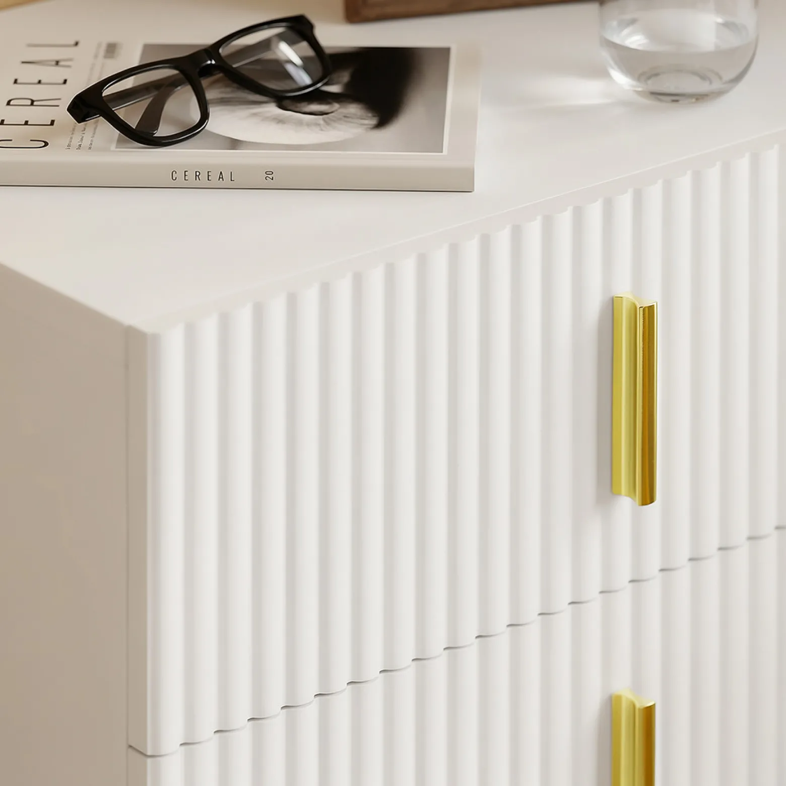 SoBuy Szafka nocna z 2 szufladami Biały 40x30x30 cm FBT177-E-W