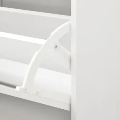 SoBuy Ławka z pojemnikiem na buty z 2 drzwiami Biały 105x24x52cm FSR151-L-W