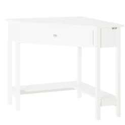 SoBuy Biurko narożne z szufladą Biały 76x76x76 cm FWT31-W