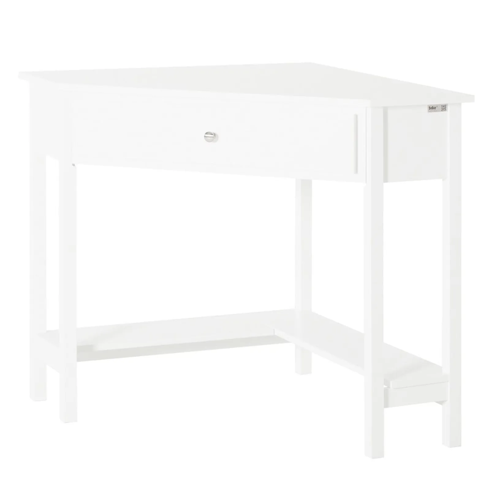 SoBuy Biurko narożne z szufladą Biały 76x76x76 cm FWT31-W
