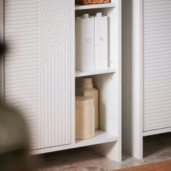 SoBuy Komoda na bieliznę z 1 drzwiami Biały 30x50x86cm Klasyczny BZR156-W