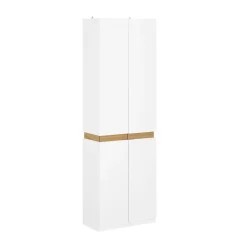 SoBuy Komoda z 2 drzwiami Biały 60.5x30.5x192.3cm Klasyczny KSB01-W
