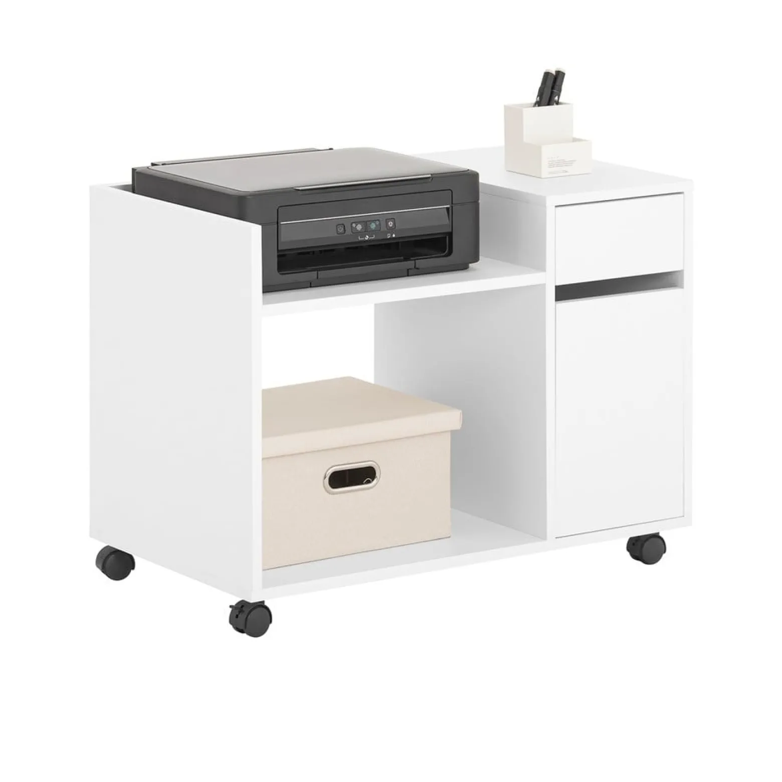 SoBuy Kontener biurowy z jedną szufladą Biały 72x40x54cm ASK02-W