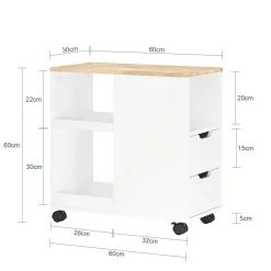 SoBuy Kontener biurowy z jedną szufladą 60x30x60cm Nowoczesny FBT130-NW