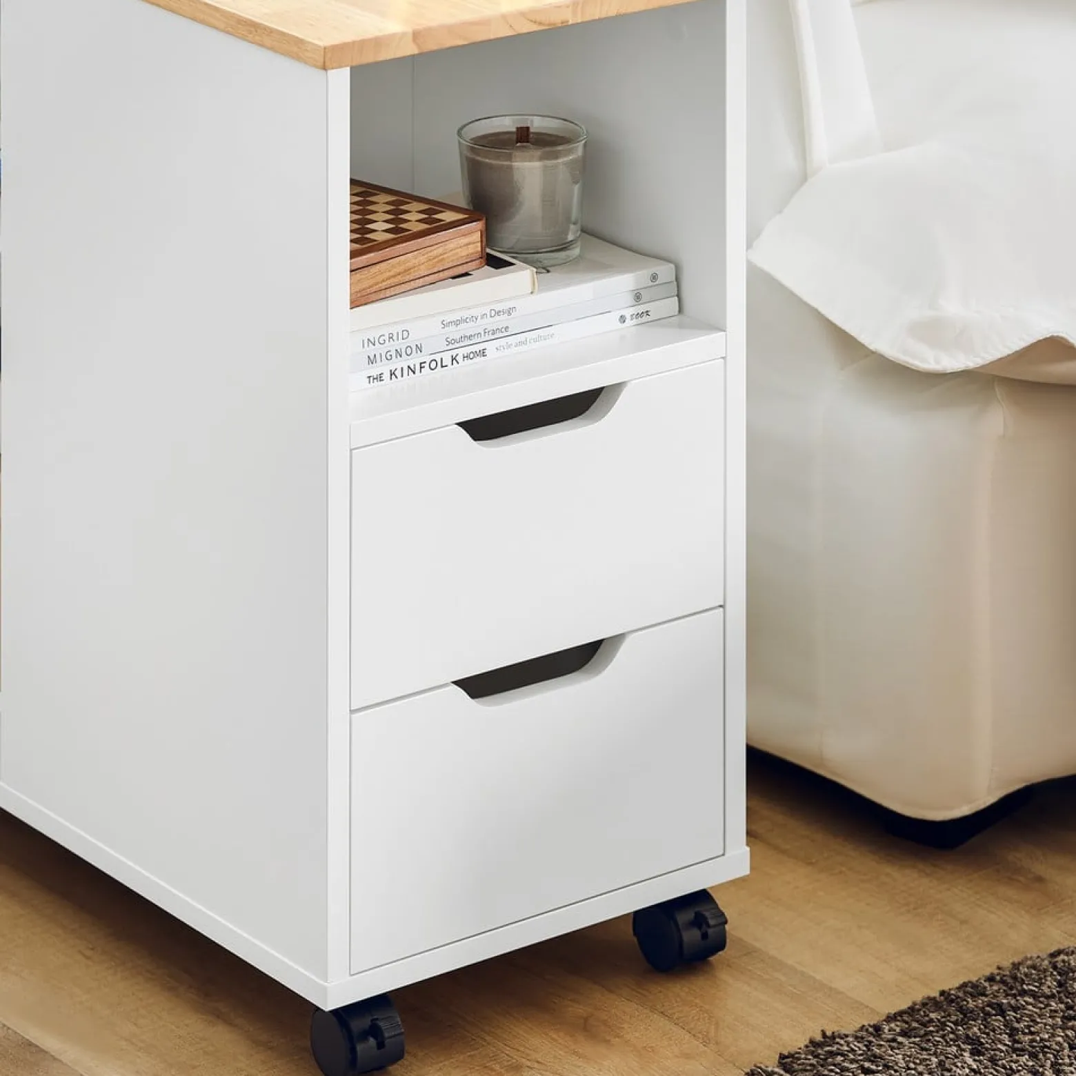 SoBuy Kontener biurowy z jedną szufladą 60x30x60cm Nowoczesny FBT130-NW