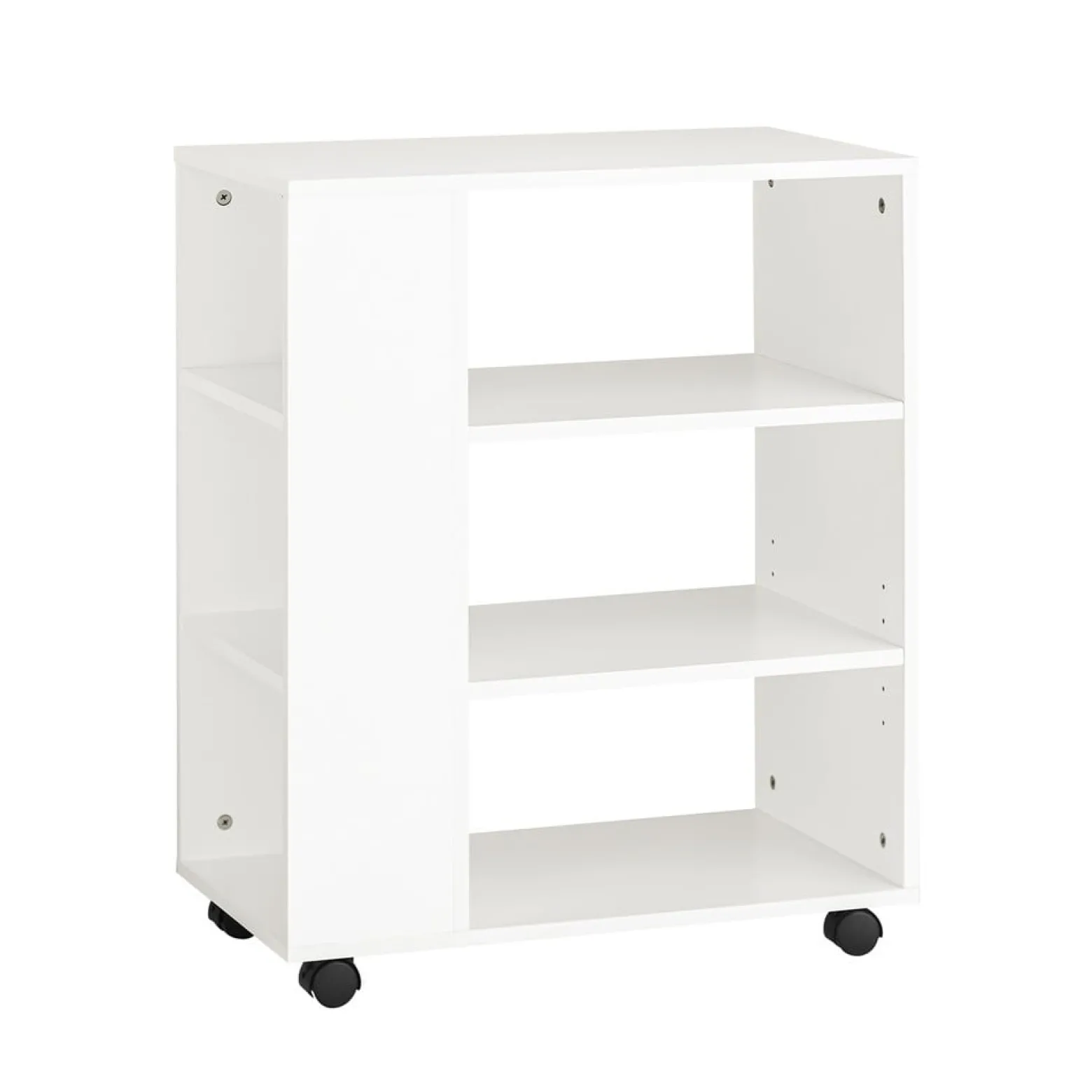 SoBuy Kontener biurowy z 4 półkami Biały 60x35x75cm Nowoczesny FBT68-W