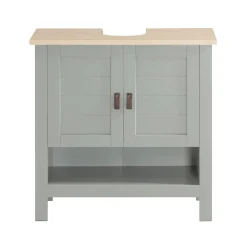 SoBuy Meble łazienkowe z 2 drzwiami Jasnoszary 60x30x60cm BZR69-HG