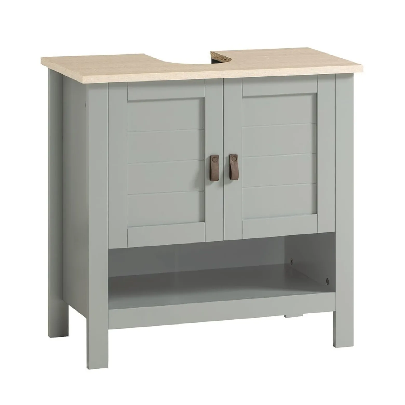 SoBuy Meble łazienkowe z 2 drzwiami Jasnoszary 60x30x60cm BZR69-HG