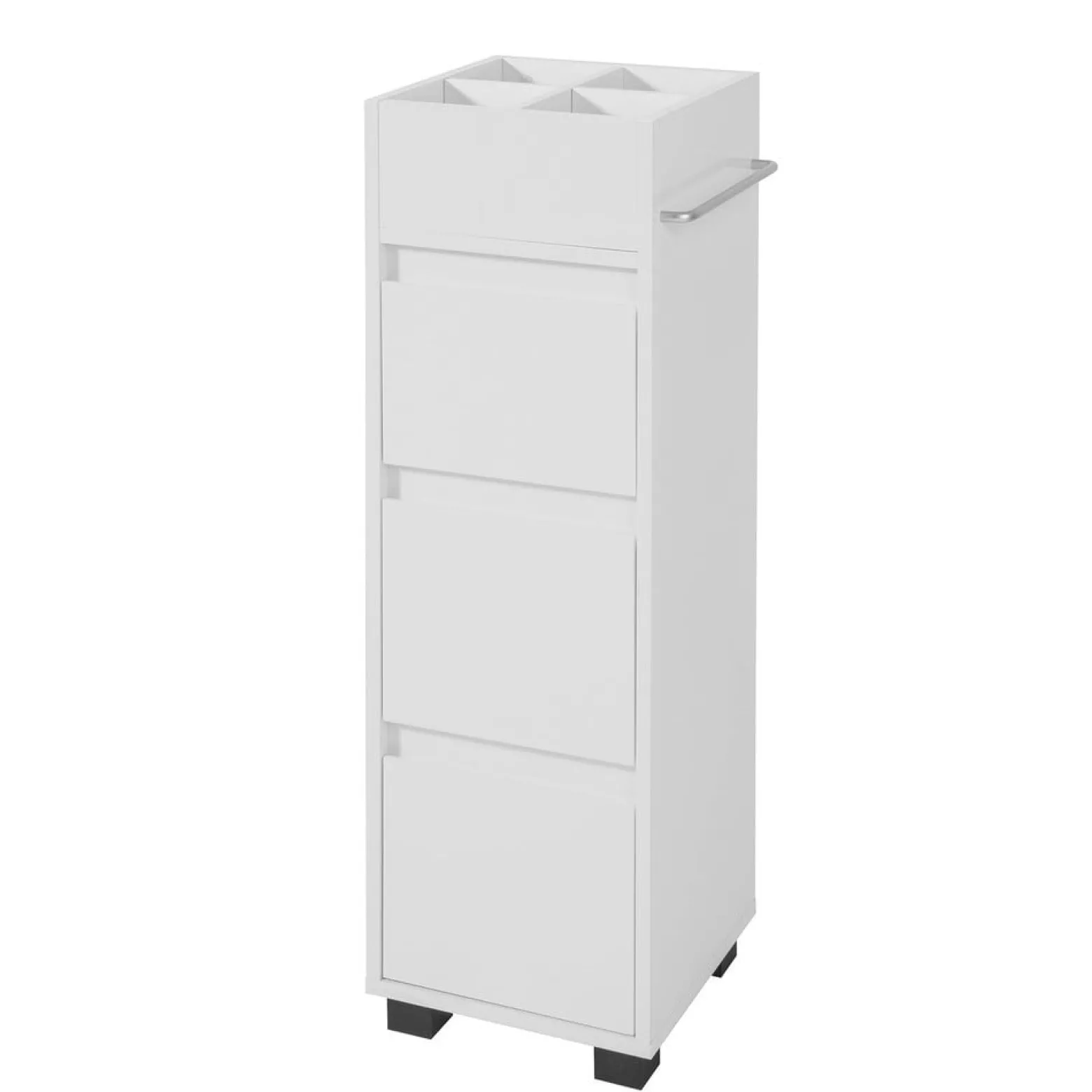 SoBuy Niska szafka łazienkowa z trzema szufladami Biały 33x30x90cm BZR29-W