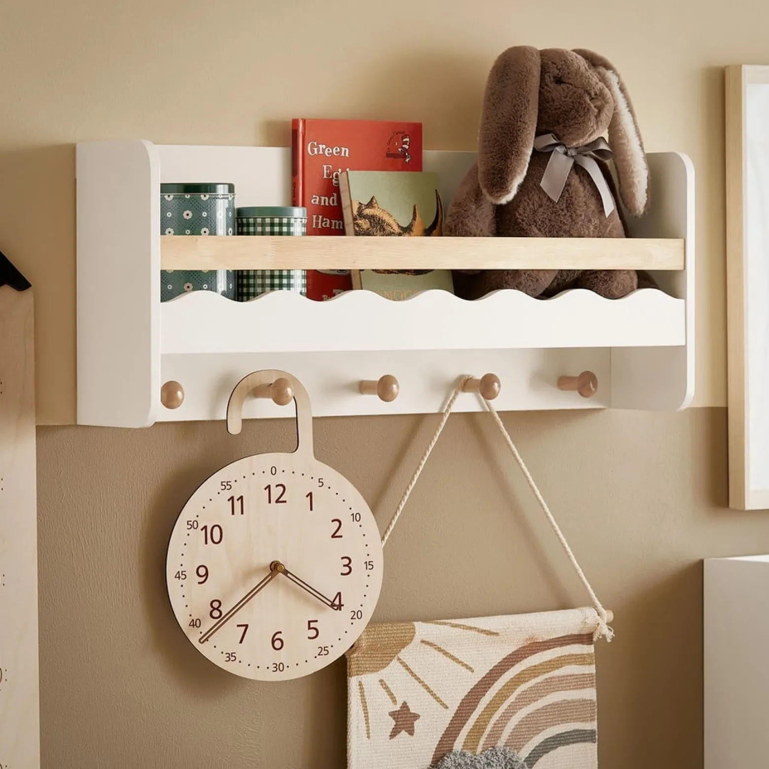 SoBuy Regał dziecięcy z jedną półką Biały 73x15x30cm Nowoczesny KMB78-W