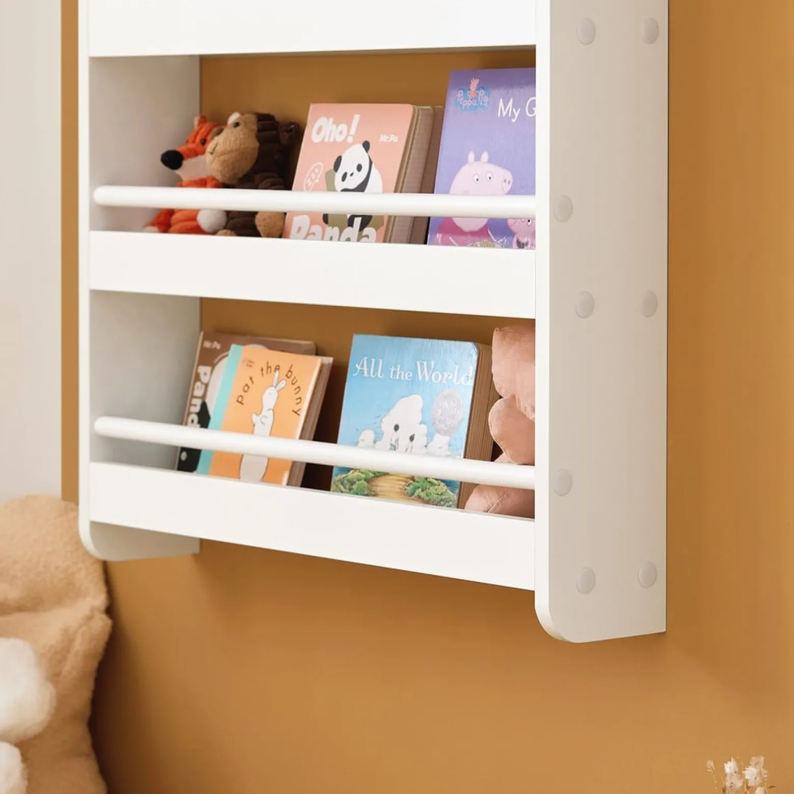 SoBuy Regał dziecięcy z 4 półkami Biały 60x12x80cm Nowoczesny KMB08-K-W