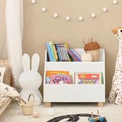SoBuy Regał dziecięcy z 3 półkami Biały 60x48x53cm Nowoczesny KMB54-W