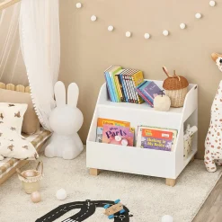 SoBuy Regał dziecięcy z 3 półkami Biały 60x48x53cm Nowoczesny KMB54-W