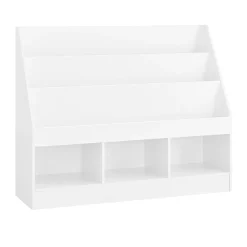 SoBuy Regał dziecięcy z 3 półkami Biały 107x37.5x80cm KMB118-W