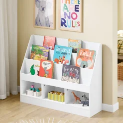 SoBuy Regał dziecięcy z 3 półkami Biały 107x37.5x80cm KMB118-W
