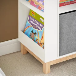 SoBuy Regał dziecięcy z 2 szufladami Biały 100x35x80cm Nowoczesny KMB85-W
