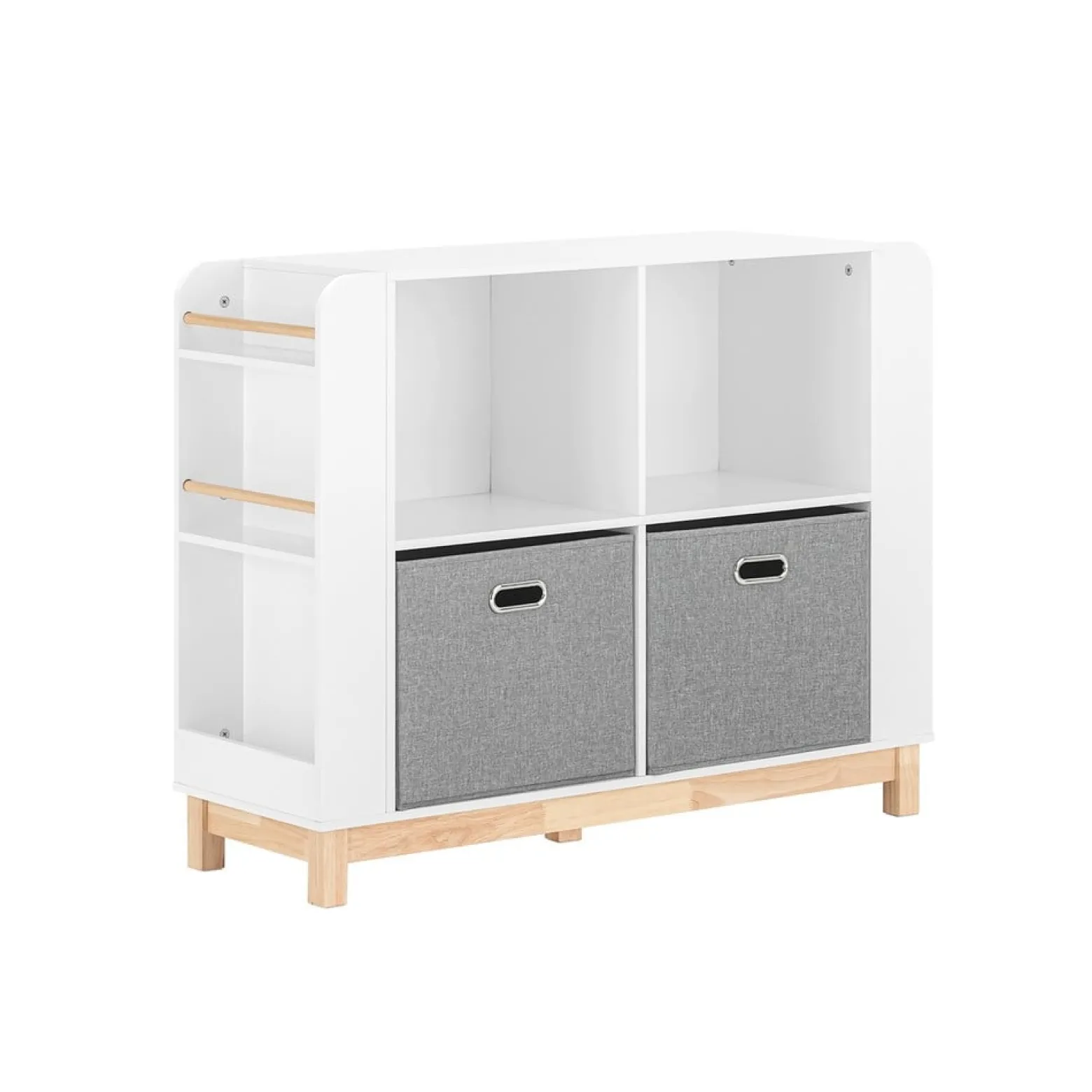 SoBuy Regał dziecięcy z 2 szufladami Biały 100x35x80cm Nowoczesny KMB85-W