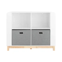 SoBuy Regał dziecięcy z 2 szufladami Biały 100x35x80cm Nowoczesny KMB85-W