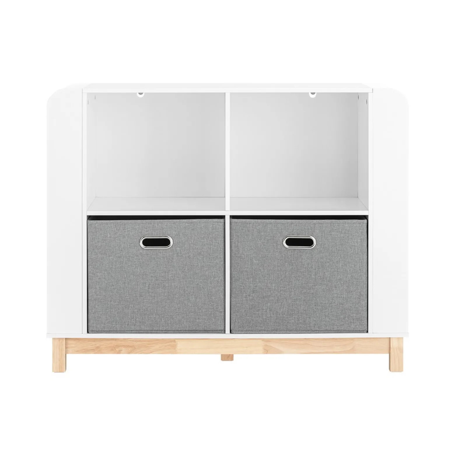 SoBuy Regał dziecięcy z 2 szufladami Biały 100x35x80cm Nowoczesny KMB85-W