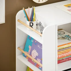 SoBuy Regał dziecięcy z 2 szufladami Biały 100x35x80cm Nowoczesny KMB85-W
