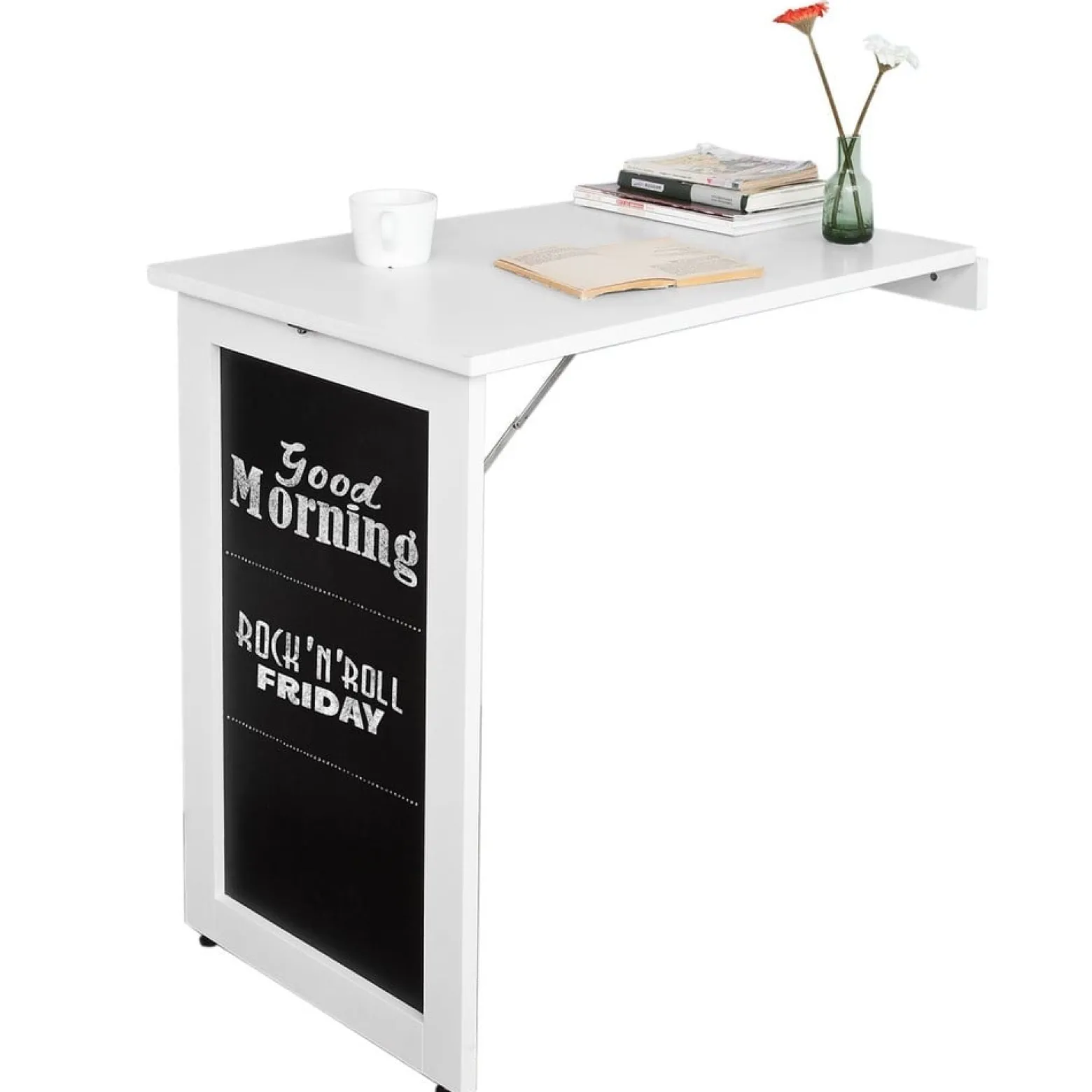 SoBuy Stolik ścienny składany Biały 50x75x73cm FWT20-W
