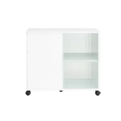SoBuy Stolik kawowy z trzema szufladami Biały 70x35x61cm FBT141-W