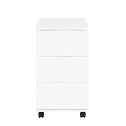 SoBuy Stolik kawowy z trzema szufladami Biały 70x35x61cm FBT141-W