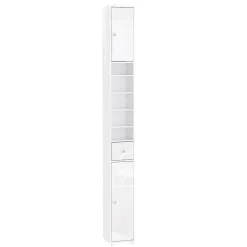 SoBuy Słupek łazienkowy z jedną szufladą Biały 20x20x180cm BZR167-GW