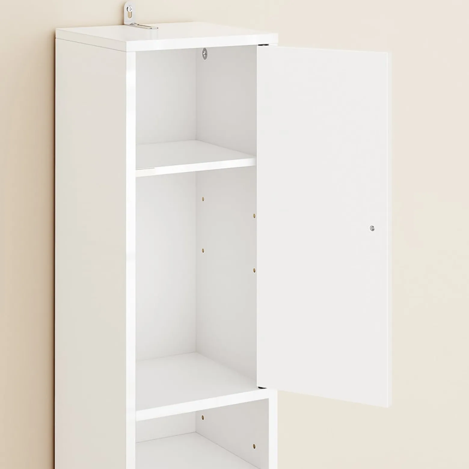 SoBuy Słupek łazienkowy z jedną szufladą Biały 20x20x180cm BZR167-GW