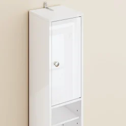 SoBuy Słupek łazienkowy z jedną szufladą Biały 20x20x180cm BZR167-GW