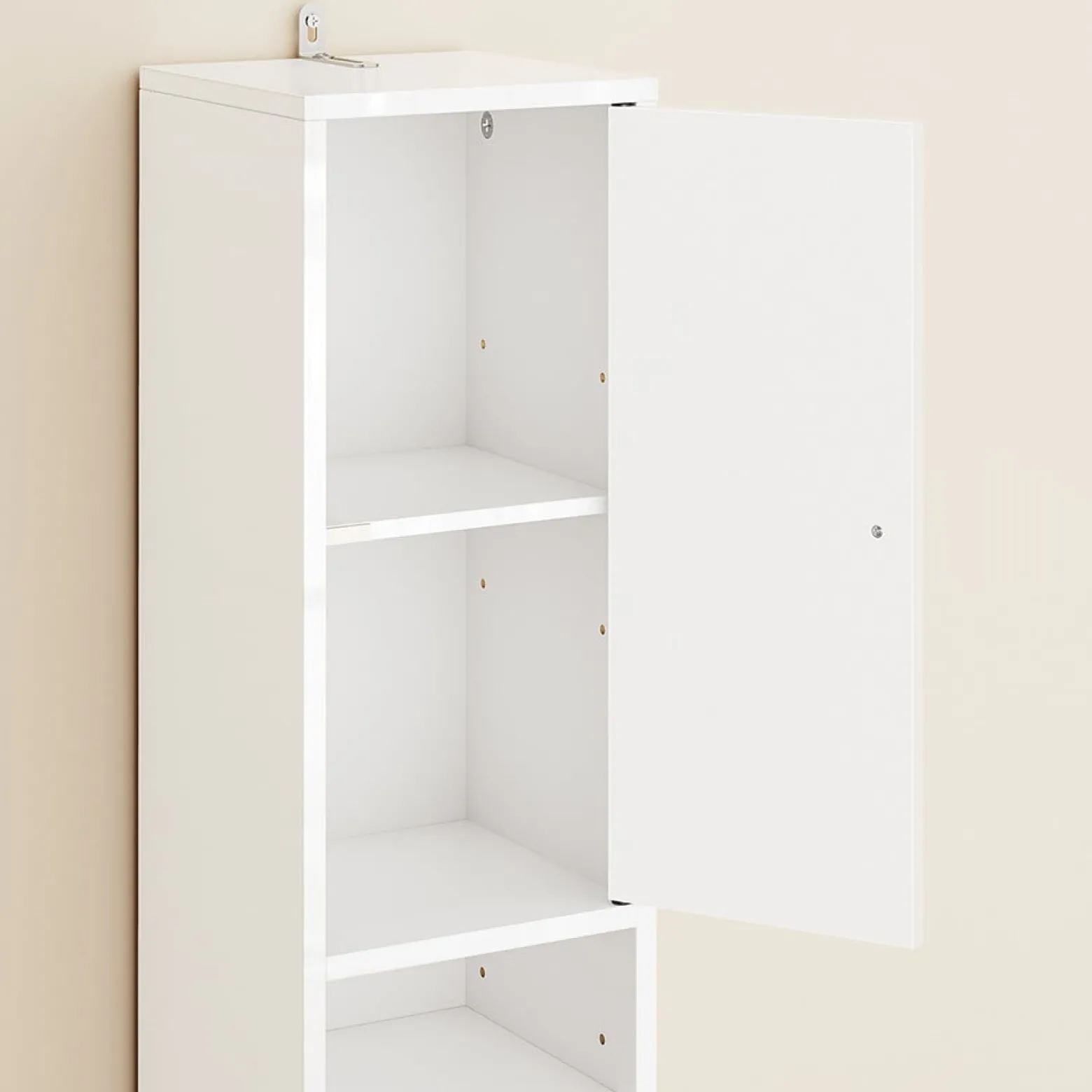 SoBuy Słupek łazienkowy z jedną szufladą Biały 20x20x180cm BZR167-GW