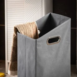 SoBuy Szafka łazienkowa z koszem na pranie Biały 30x30x87cm BZR154-W
