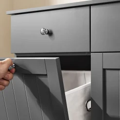 SoBuy Szafka łazienkowa z szufladami Ciemnoszary 78x38x90 BZR33-II-DG