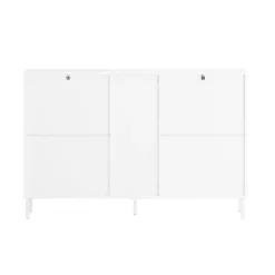 SoBuy Szafka na buty z czterema drzwiczkami 126x19x85.5cm FSR183-NW