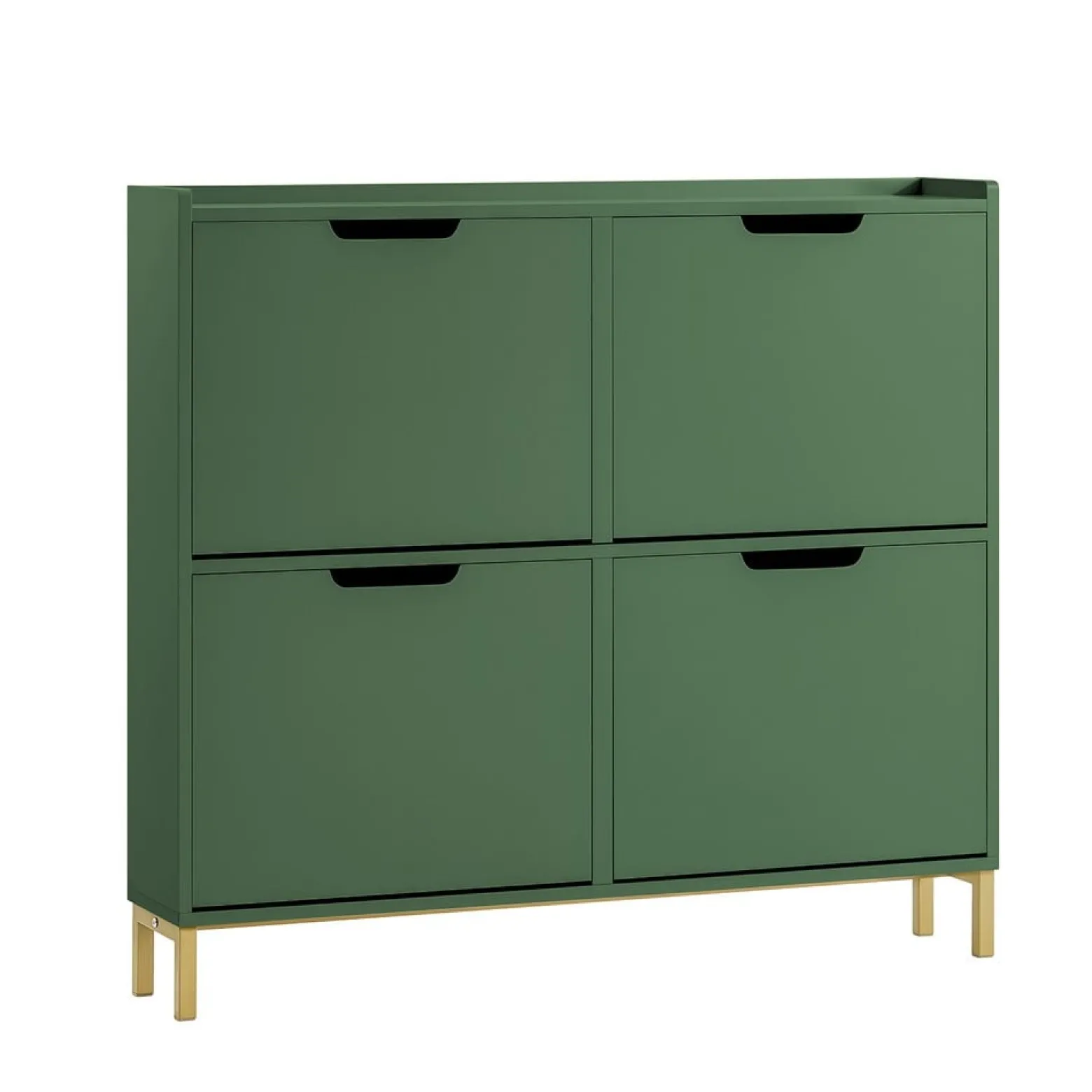 SoBuy Szafka na buty z 4 drzwiami Ciemnozielony 100x19x90.5cm FSR100-SY