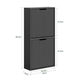 SoBuy Szafka na buty z 2 drzwiami Czarny 50x19x99,6cm FSR204-SCH
