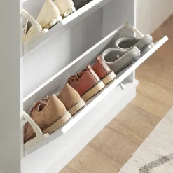 SoBuy Szafka na buty z dwoma drzwiczkami Biały Nowoczesny FSR99-W