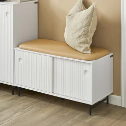 SoBuy Szafka na buty z dwoma drzwiami Biały 85x37x49cm FSR116-W